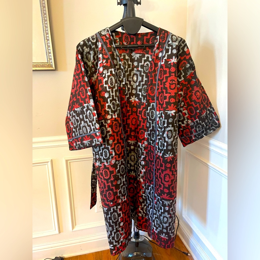 African Wax Print Kimono Robe L - XL